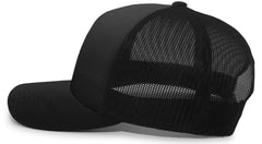 Pacific Headwear 105C 5-Panel Trucker Snapback Cap - Black Black - Black / 7’’ - 7 7/8’’