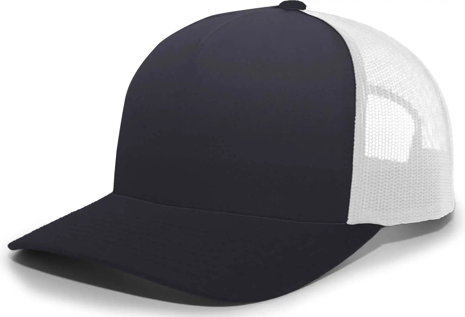 Pacific Headwear 105C 5-Panel Trucker Snapback Cap - Navy White - Navy White / 7’’ - 7 7/8’’