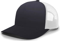 Pacific Headwear 105C 5-Panel Trucker Snapback Cap - Navy White - Navy White / 7’’ - 7 7/8’’