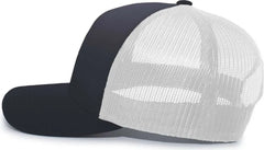 Pacific Headwear 105C 5-Panel Trucker Snapback Cap - Navy White - Navy White / 7’’ - 7 7/8’’