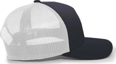Pacific Headwear 105C 5-Panel Trucker Snapback Cap - Navy White - Navy White / 7’’ - 7 7/8’’