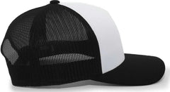 Pacific Headwear 105C 5-Panel Trucker Snapback Cap - White Black Black - White Black Black / 7’’ - 7 7/8’’