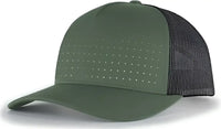Pacific Headwear 105P Perforated 5-Panel Trucker Snapback Cap - Army Light Charcoal White - Olive Dark Gray / 7’’ - 7