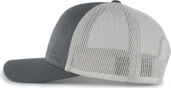 Pacific Headwear 105P Perforated 5-Panel Trucker Snapback Cap - Graphite Silver Graphite - Dark Gray Light Gray / 7’’