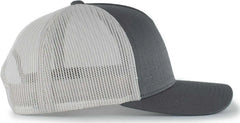 Pacific Headwear 105P Perforated 5-Panel Trucker Snapback Cap - Graphite Silver Graphite - Dark Gray Light Gray / 7’’