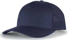 Pacific Headwear 105P Perforated 5-Panel Trucker Snapback Cap - Navy - Navy / 7’’ - 7 7/8’’