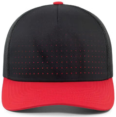 Pacific Headwear 105P Perforated 5 Panel Trucker Snapback Cap - Navy Red - Navy Red / 7’’ 7 7/8’’