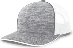 Pacific Headwear 106C Aggressive Heather Trucker Snapback Cap - Graphite Heather White - Dark Gray White / 7’’ - 7 7/8’’