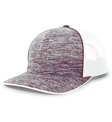 Pacific Headwear 106C Aggressive Heather Trucker Snapback Cap - Maroon Heather White - Maroon White / 7’’ - 7 7/8’’