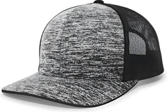Pacific Headwear 106C Aggressive Heather Trucker Snapback Cap - Black Lite Charcoal - Black Dark Gray / 7’’ - 7 7/8’’