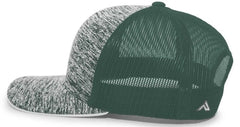 Pacific Headwear 106C Aggressive Heather Trucker Snapback Cap - Dark Green Dark Green - Forest / 7’’ - 7 7/8’’