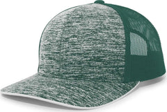 Pacific Headwear 106C Aggressive Heather Trucker Snapback Cap - Dark Green Dark Green - Forest / 7’’ - 7 7/8’’