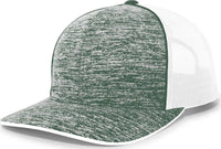Pacific Headwear 106C Aggressive Heather Trucker Snapback Cap - Dark Green Heather White - Forest White / 7’’ - 7 7/8’’