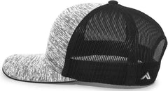 Pacific Headwear 106C Aggressive Heather Trucker Snapback Cap - Graphite Lite Charcoal - Gray Dark Gray / 7’’ - 7 7/8’’