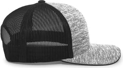 Pacific Headwear 106C Aggressive Heather Trucker Snapback Cap - Graphite Lite Charcoal - Gray Dark Gray / 7’’ - 7 7/8’’