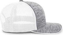 Pacific Headwear 106C Aggressive Heather Trucker Snapback Cap - Graphite Heather White - Dark Gray White / 7’’ - 7 7/8’’