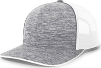 Pacific Headwear 106C Aggressive Heather Trucker Snapback Cap - Graphite Heather White - Dark Gray White / 7’’ - 7 7/8’’