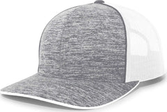 Pacific Headwear 106C Aggressive Heather Trucker Snapback Cap - Graphite Heather White - Dark Gray White / 7’’ - 7 7/8’’