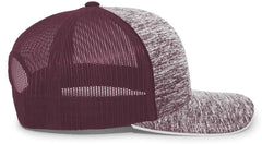 Pacific Headwear 106C Aggressive Heather Trucker Snapback Cap - Maroon Maroon - Maroon / 7’’ - 7 7/8’’