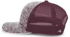 Pacific Headwear 106C Aggressive Heather Trucker Snapback Cap - Maroon Maroon - Maroon / 7’’ - 7 7/8’’
