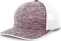 Pacific Headwear 106C Aggressive Heather Trucker Snapback Cap - Maroon Heather White - Maroon White / 7’’ - 7 7/8’’