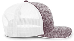 Pacific Headwear 106C Aggressive Heather Trucker Snapback Cap - Maroon Heather White - Maroon White / 7’’ - 7 7/8’’