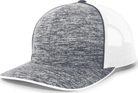 Pacific Headwear 106C Aggressive Heather Trucker Snapback Cap - Navy Heather White - Navy White / 7’’ - 7 7/8’’