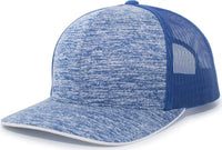 Pacific Headwear 106C Aggressive Heather Trucker Snapback Cap - Royal Royal - Royal / 7’’ - 7 7/8’’