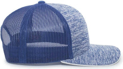Pacific Headwear 106C Aggressive Heather Trucker Snapback Cap - Royal Royal - Royal / 7’’ - 7 7/8’’