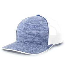 Pacific Headwear 106C Aggressive Heather Trucker Snapback Cap - Royal Heather White - Royal White / 7’’ - 7 7/8’’