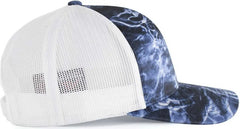 Pacific Headwear 107C Elements Agua Camo Trucker Snapback Cap - Elements Bluefin White - Mossy Oak White / 7’’ - 7 7/8’’