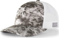 Pacific Headwear 107C Elements Agua Camo Trucker Snapback Cap - Elements Manta White - Mossy Oak White / 7’’ - 7 7/8’’