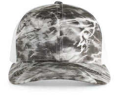 Pacific Headwear 107C Elements Agua Camo Trucker Snapback Cap - Elements Manta White - Mossy Oak White / 7’’ - 7 7/8’’