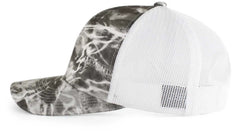 Pacific Headwear 107C Elements Agua Camo Trucker Snapback Cap - Elements Manta White - Mossy Oak White / 7’’ - 7 7/8’’