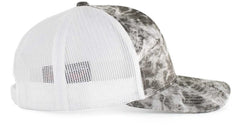 Pacific Headwear 107C Elements Agua Camo Trucker Snapback Cap - Elements Manta White - Mossy Oak White / 7’’ - 7 7/8’’