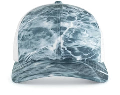 Pacific Headwear 107C Elements Agua Camo Trucker Snapback Cap - Elements Spindrift White - Mossy Oak White / 7’’ - 7