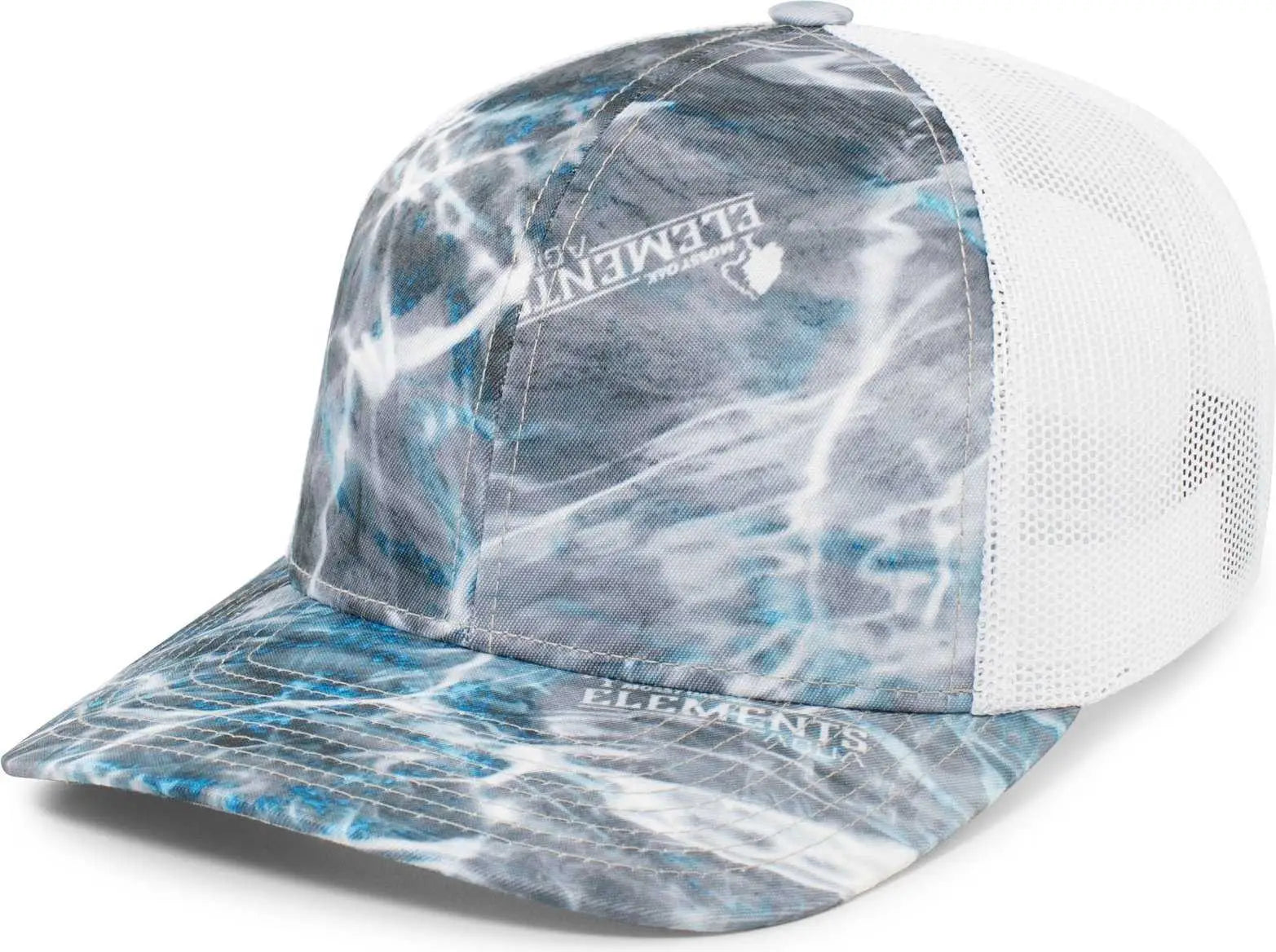 Pacific Headwear 107C Mossy Oak Trucker Snapback - Elements Agua Steelhead White - Mossy Oak White / 7’’ 7 7/8’’