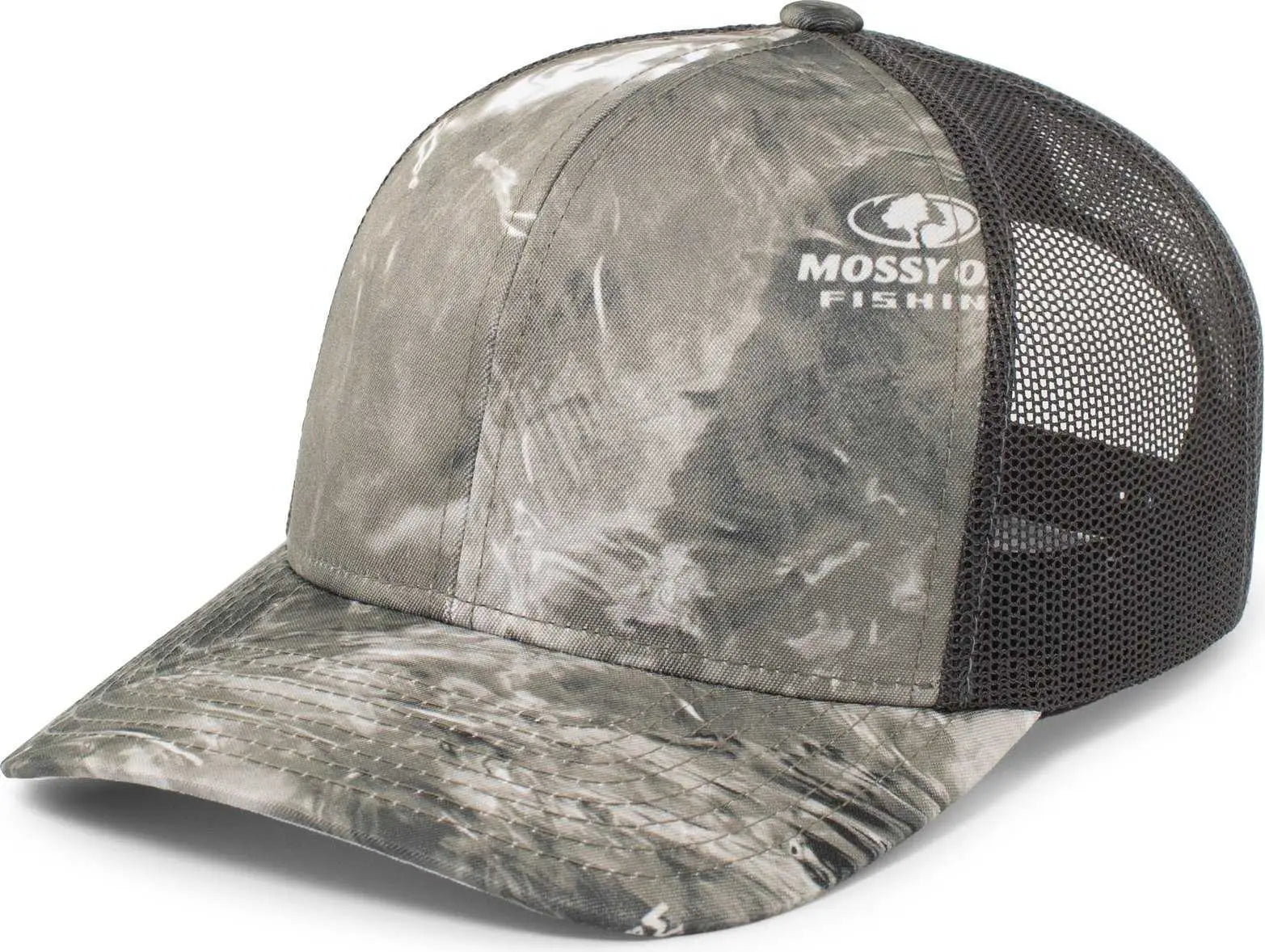 Pacific Headwear 107C Mossy Oak Trucker Snapback - Wakeform Gale Lt Charcoal - Mossy Oak Dark Gray / 7’’ 7 7/8’’