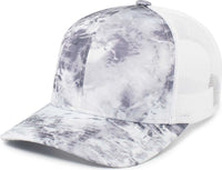 Pacific Headwear 107C Mossy Oak Trucker Snapback - Wakeform Hailstone White - Mossy Oak White / 7’’ 7 7/8’’