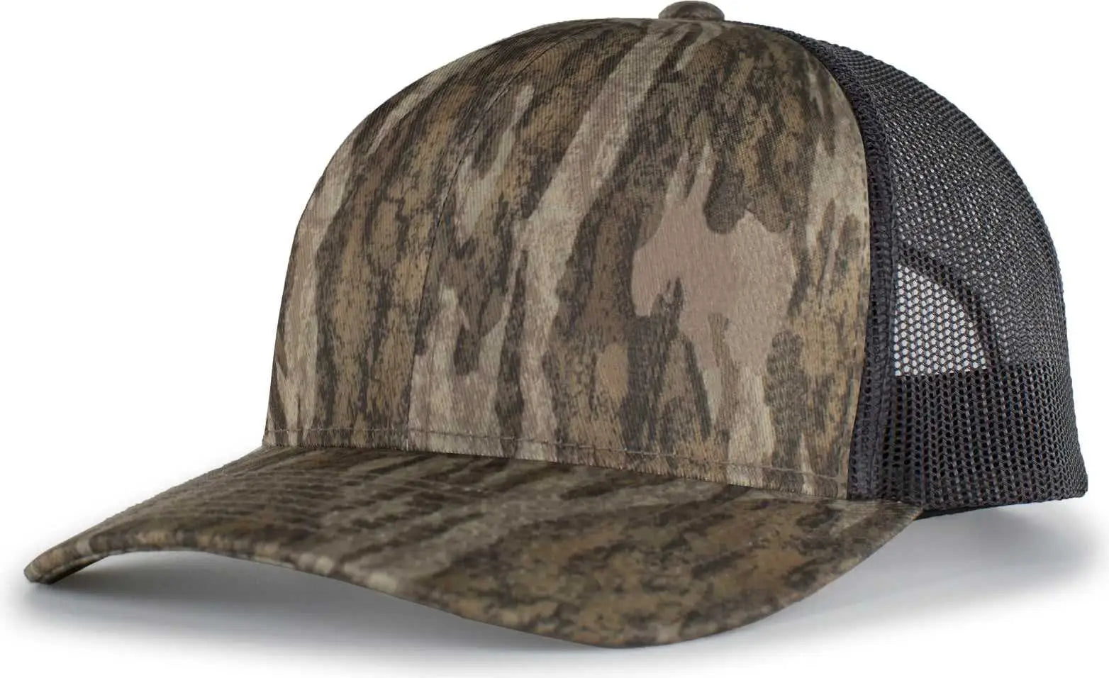 Pacific Headwear 108C Camo Snapback Trucker Cap - Bottomland Light Charcoal - Bottomland Light Charcoal / 7’’ - 7 7/8’’