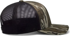 Pacific Headwear 108C Camo Snapback Trucker Cap - Original Bottomland Lt Charcoal Original Bottomland - Mossy Oak Gray
