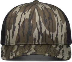 Pacific Headwear 108C Camo Snapback Trucker Cap - Original Bottomland Lt Charcoal Original Bottomland - Mossy Oak Gray