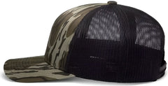 Pacific Headwear 108C Camo Snapback Trucker Cap - Original Bottomland Lt Charcoal Original Bottomland - Mossy Oak Gray