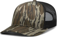 Pacific Headwear 108C Camo Snapback Trucker Cap - Original Bottomland Lt Charcoal Original Bottomland - Mossy Oak Gray