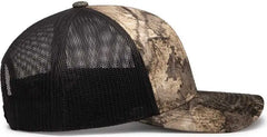 Pacific Headwear 108C Camo Snapback Trucker Cap - Terra Bayou Light Charcoal Terra Bayou - Mossy Oak Dark Gray / 7’’ 7