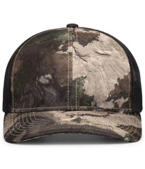 Pacific Headwear 108C Camo Snapback Trucker Cap - Terra Gila Light Charcoal Terra Gila - Mossy Oak Dark Gray / 7’’ 7
