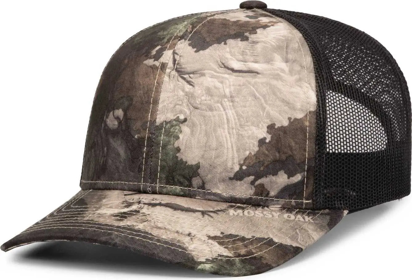 Pacific Headwear 108C Camo Snapback Trucker Cap - Terra Gila Light Charcoal Terra Gila - Mossy Oak Dark Gray / 7’’ 7