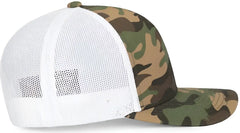 Pacific Headwear 108C Camo Trucker Snapback Cap - Army White - Green White / 7’’ - 7 7/8’’