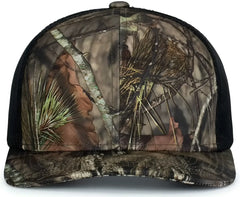 Pacific Headwear 108C Camo Trucker Snapback Cap - Break-Up Country Black - Mossy Oak Black / 7’’ - 7 7/8’’