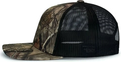 Pacific Headwear 108C Camo Trucker Snapback Cap - Break-Up Country Black - Mossy Oak Black / 7’’ - 7 7/8’’
